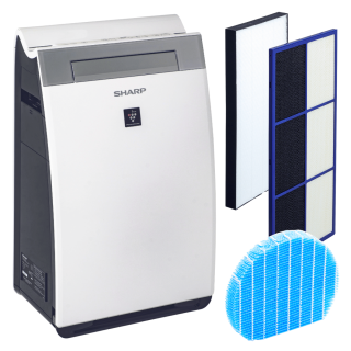 Sharp KI-G75EUW  wydajny oczyszczacz powietrza z nawilżaniem na duże powierzchnie. Oczyszczacz, nawilżacz i jonizator powietrza.