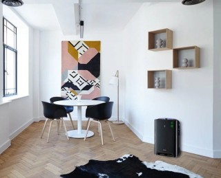 Sharp KC-A50EUB czarny, nowoczesny oczyszczacz. Oczyszczacz powietrza do suchych pomieszczeń.