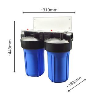 Filtry na cały dom. Korpusy BB-10'' 2 sztuki + stelaż + klucz do filtrów gratis!