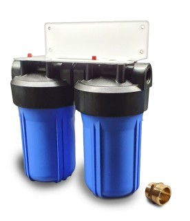 Filtry na cały dom. Korpusy BB-10'' 2 sztuki + stelaż + klucz do filtrów gratis!