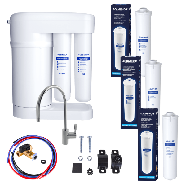 Aquaphor Morion RO-101S - filtr do wody + 3 filtry wymienne (K2, K5 i K7M)