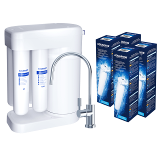 Aquaphor Morion RO-101S - filtr do wody + 4 filtry zapasowe (2 x K2, 2 x K5)